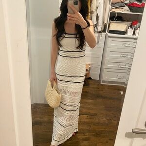 Abercrombie white crochet knitted dress XS